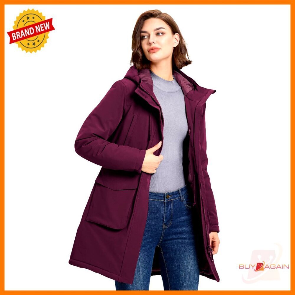Waterproof Insulated Ski Jacket Windproof Hooded Parka Winter Travel Coat
